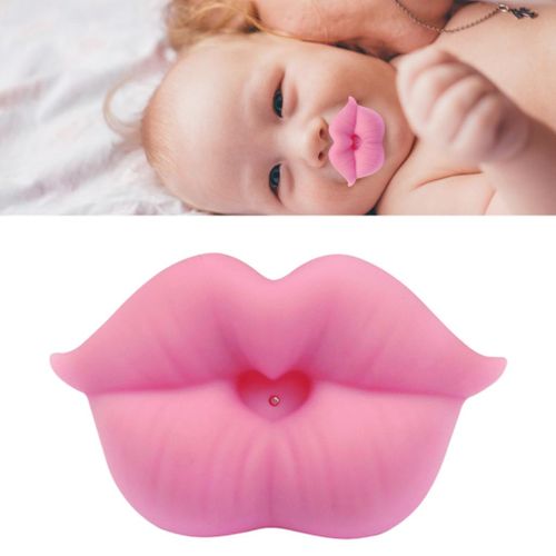 Lips Pacifiers Silicone Pacifier Toddler Easy to Clean Ages Pink
