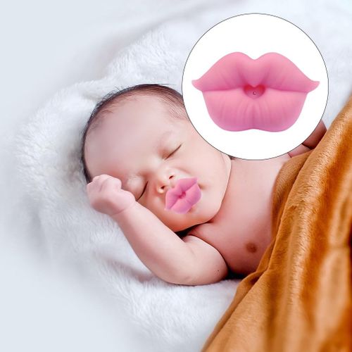 Lips Pacifiers Silicone Pacifier Toddler Easy to Clean Ages Pink