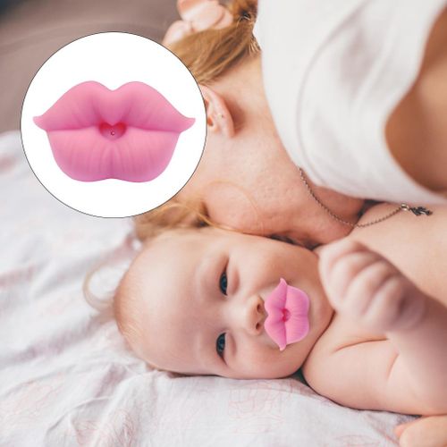 Lips Pacifiers Silicone Pacifier Toddler Easy to Clean Ages Pink