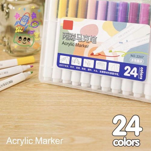 Waterbased Paint Markers Sets 24 Pens Color Acrylics Paint