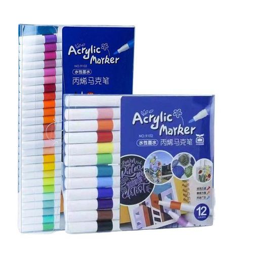 Waterbased Paint Markers Sets 24 Pens Color Acrylics Paint