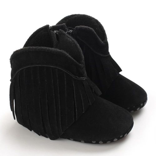 Baby Girl Solid Color Fringed Boots Baby Casual Walking Shoes Gift for Baby Shower First Birthday NO5274