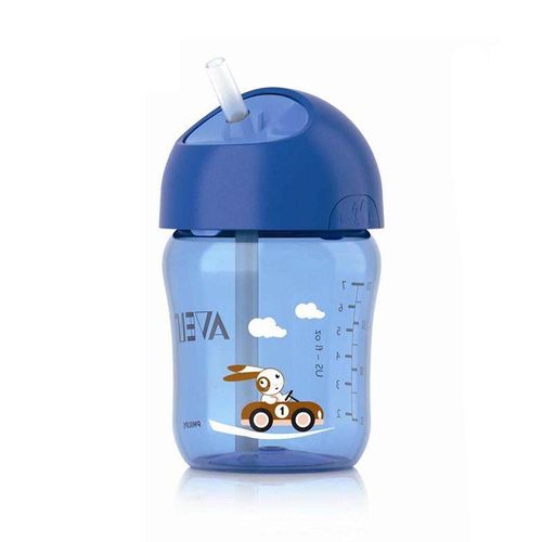 AVENT 340ml Baby Straw Cup Water Drinking BPA Free Bottle Feeding Cup For 18 m+ Blue Blue