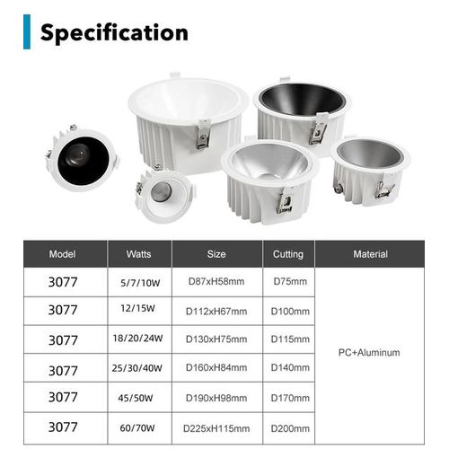 Bathroom Ip65 Waterproof Led Downlight 5w 7w 10w 12w 35w 40w Recessed Led Lights For Outdoor Waterproof Spot Ac220v 110v