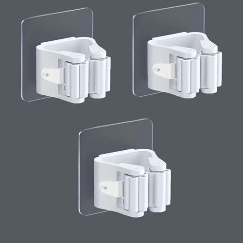 3PCS Powerful NonMark Storage Hooks Hangers Fixtures Bathroom Mop Hook