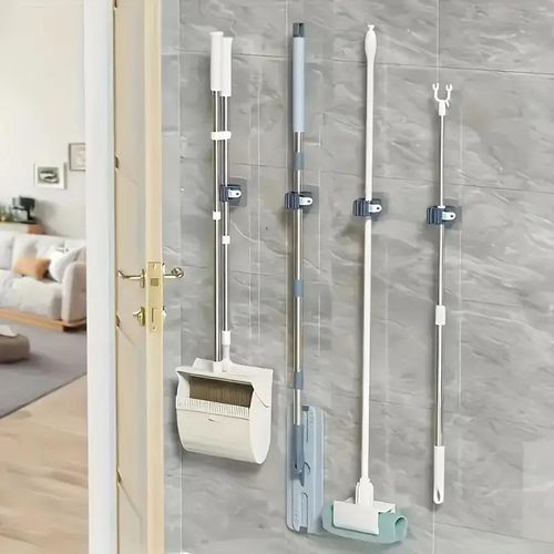 3PCS Powerful NonMark Storage Hooks Hangers Fixtures Bathroom Mop Hook