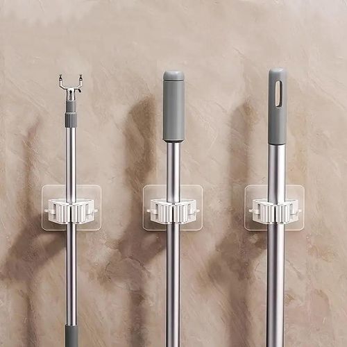 3PCS Powerful NonMark Storage Hooks Hangers Fixtures Bathroom Mop Hook