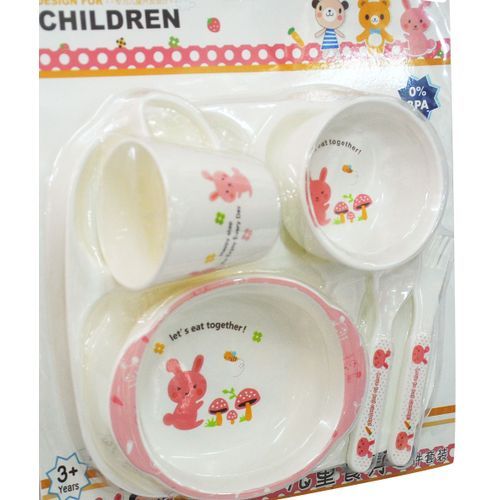 Baby Feeding Set – White, Pink