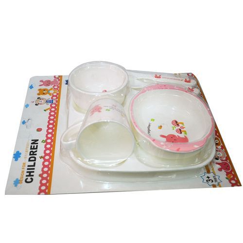 Baby Feeding Set – White, Pink