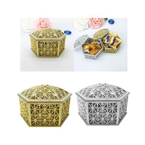 Hexagon Candy Box Chocolate Packaging Box For Table Gold