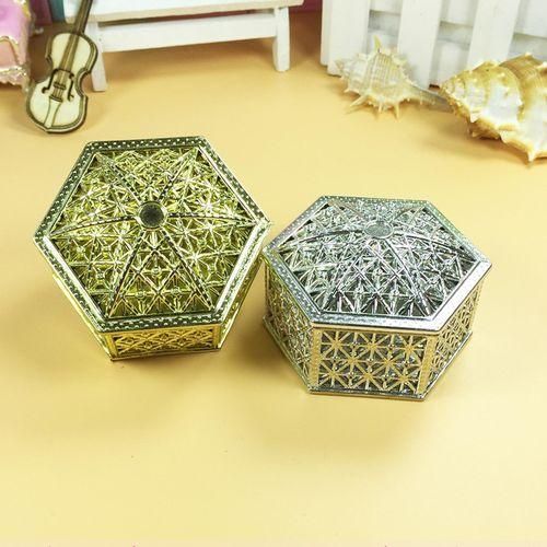 Hexagon Candy Box Chocolate Packaging Box For Table Gold