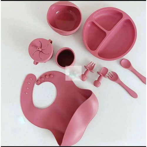 Baby silicone feeding set - Pink