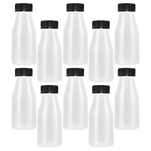 10 Pcs Drink Bottle Plastic Bottles Disposable Baby Jar Beverage Container For Juicing With Cover