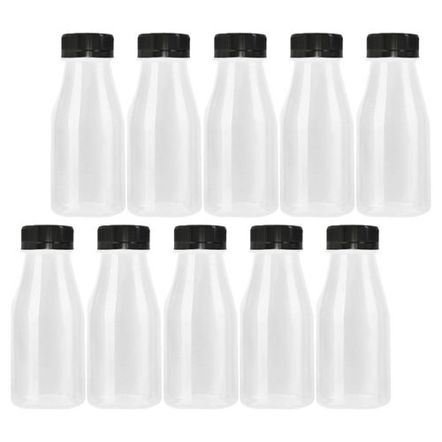 10 Pcs Drink Bottle Plastic Bottles Disposable Baby Jar Beverage Container For Juicing With Cover