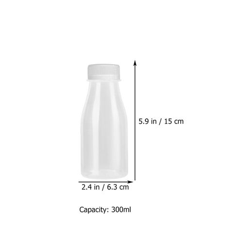 10 Pcs Drink Bottle Plastic Bottles Disposable Baby Jar Beverage Container For Juicing With Cover