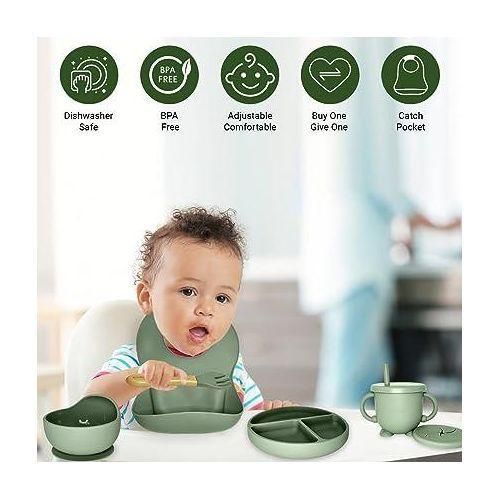Baby Silcone Feeding Set - Gray