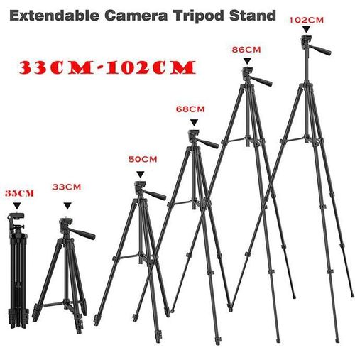 Portable Adjustable Aluminum High Quality Lightweight Camera Stand with Cell Phone Clip