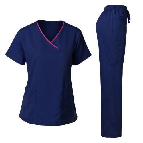 14 Color Women's Short Sleeved Nurse Uniform Hospital Doctor Frosted Suit Medical Women Nursing Scrubs U More