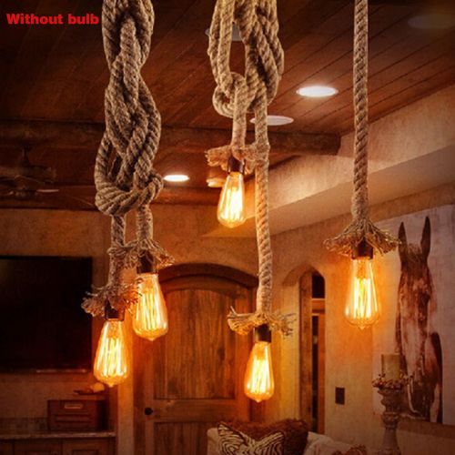 Single Heads Rope Pendant Lights Lamp Vintage Style