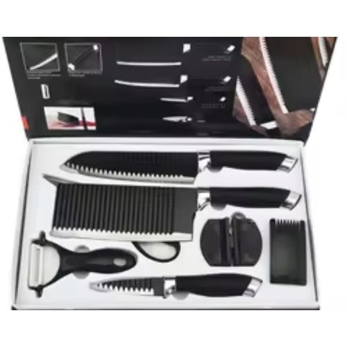 Non Sticky Coating Kitchen Knife Set_ Black