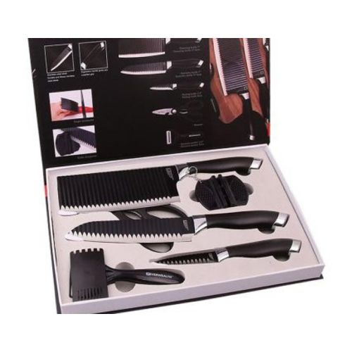 Non Sticky Coating Kitchen Knife Set_ Black