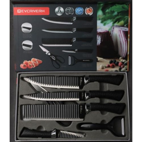 Non Sticky Coating Kitchen Knife Set_ Black