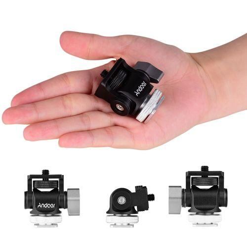 Andoer Mini Monitor Mount Tripod Head Cold Shoe Adapter