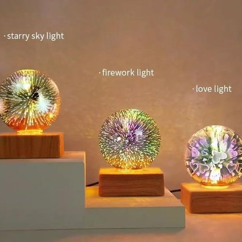 Colorful LED Firework Crystals Ball Night Lamp USB Plug