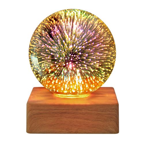 Colorful LED Firework Crystals Ball Night Lamp USB Plug