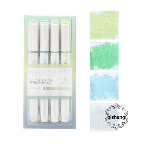 4 Piece Glitter Highlighter Pen Set DIY Scrapbook Drawing