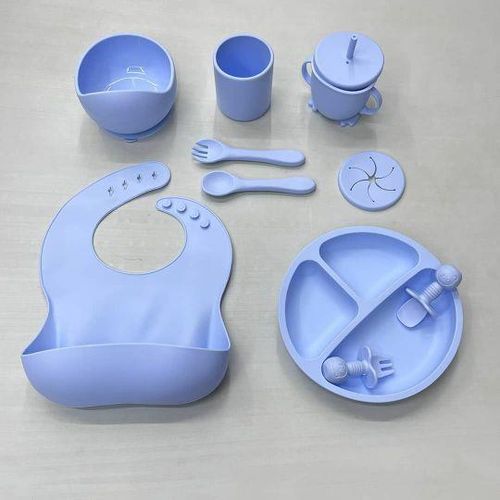 Baby Silicone Feeder Set- Blue