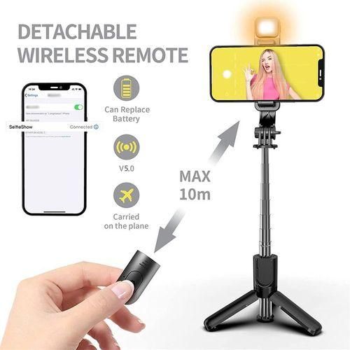 Bluetooth Selfie Stick Tripod  Fill Light  Bluetooth Remote Control