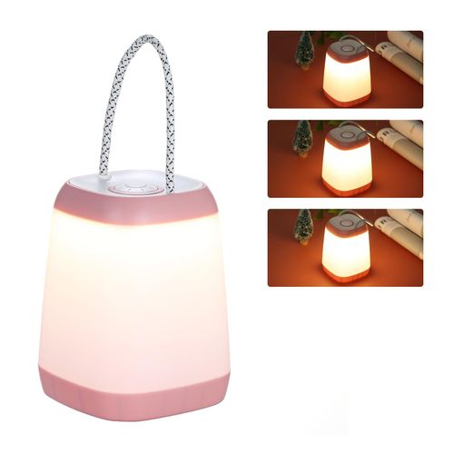 Portable Night Light Bedside Lamp with Easy Carry Strap 30/ 60/ 100 Adjustable Brightness Battery Operated Nursery Lamp for Bedroom Living Room NO5111