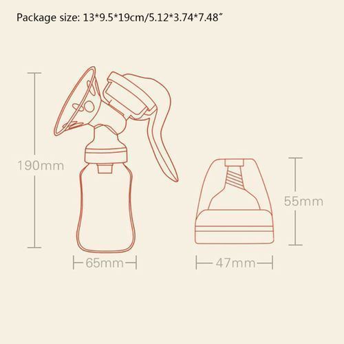 Manual Breast Pump Powerful Suction Cup Milk Extractor - Colorless