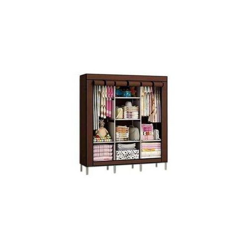 3 Column Steel Cloth Wardrobe Not Assembled - Brown