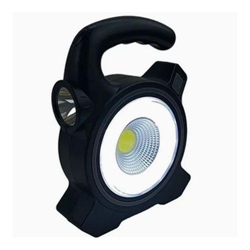 Solar Rechargeable COB LED Flood Light. - Black