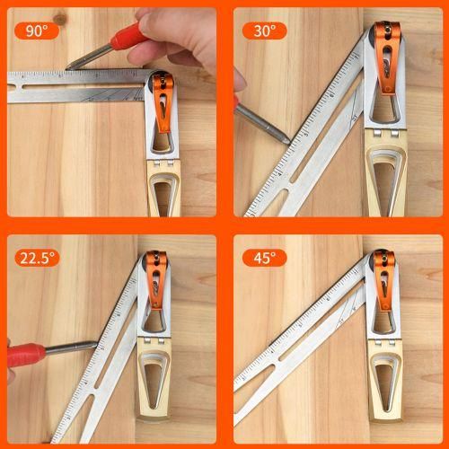 Woodworking Scriber Ruler Heavy Duty TShape MultiAngle