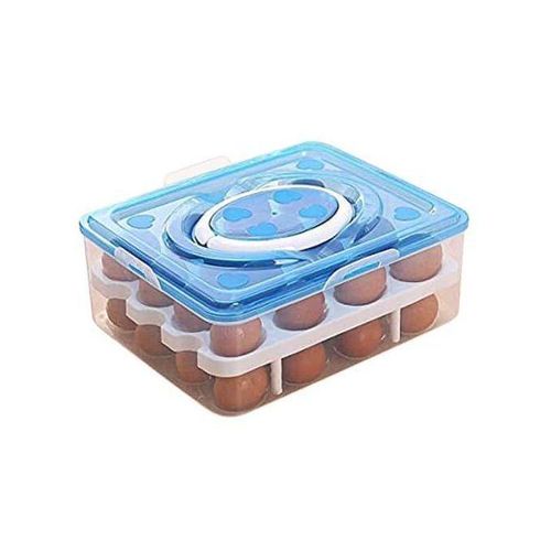 Egg Plastic Double Egg Tray Storage - Blue Green