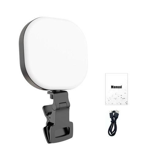 Portable Makeup Light Pocket Glow Adjustable Color for Selfies Black
