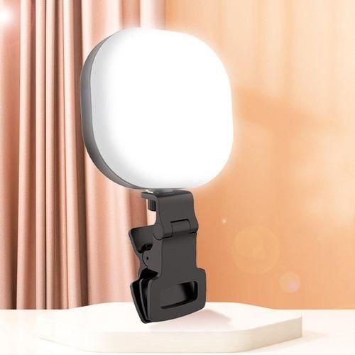 Portable Makeup Light Pocket Glow Adjustable Color for Selfies Black