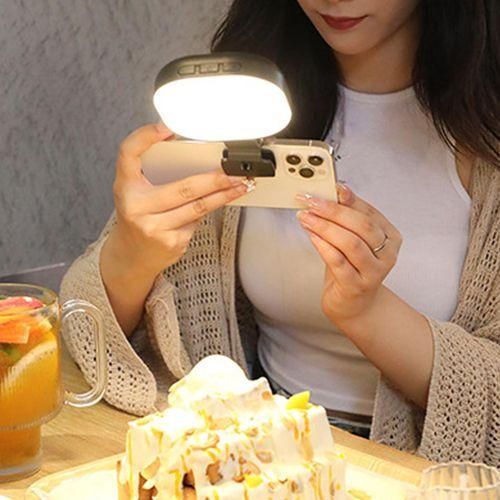 Portable Makeup Light Pocket Glow Adjustable Color for Selfies Black