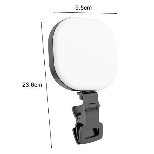 Portable Makeup Light Pocket Glow Adjustable Color for Selfies Black