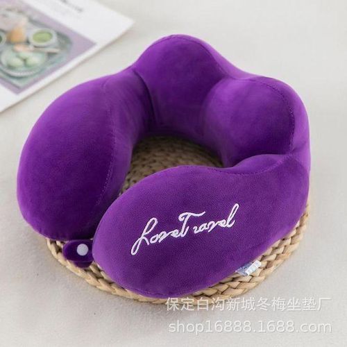 Travel Soft Memory Foam Pillow  Purple