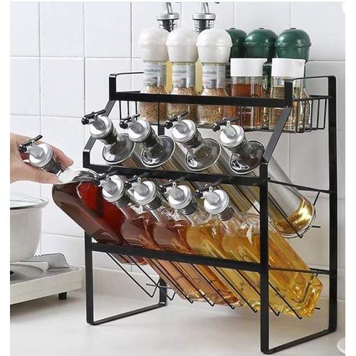 Spice Rack, Spice Organizer Seasoning Organizer 3-Tier Kitchen Rack For Kitchen Counter, Cabinets And Pantry Organization, White