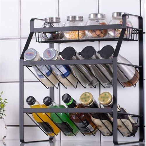 Spice Rack, Spice Organizer Seasoning Organizer 3-Tier Kitchen Rack For Kitchen Counter, Cabinets And Pantry Organization, White