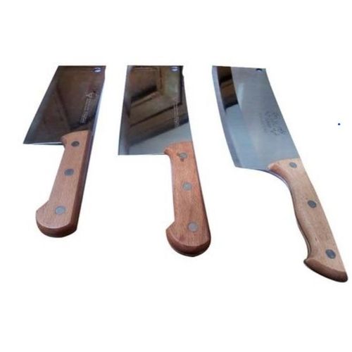 Wooden Handle Meat  Cleaver _silver