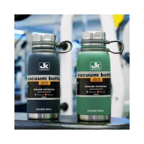 JK 1500ml Vacuum Insulated with Cup lid Stainless Steel Thermo Water Flasks Leakproof Keep Coffee hot&Cold Drink Bottle- Multicolor