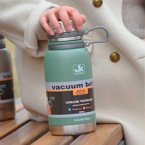 JK 1500ml Vacuum Insulated with Cup lid Stainless Steel Thermo Water Flasks Leakproof Keep Coffee hot&Cold Drink Bottle- Multicolor