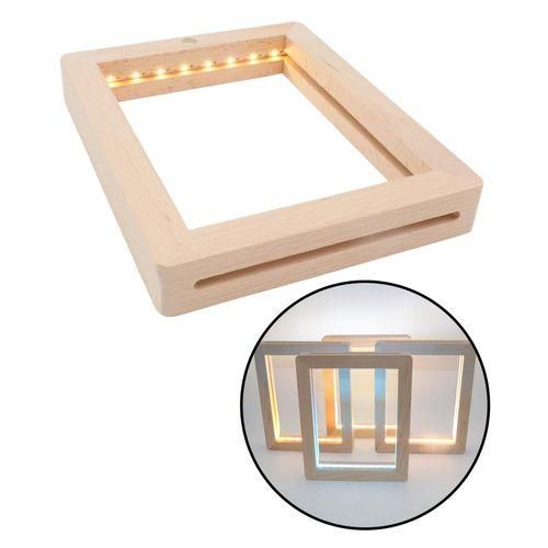 Wood Picture Frame LED Photo Frame Decor 23cmx17cmx2cm
