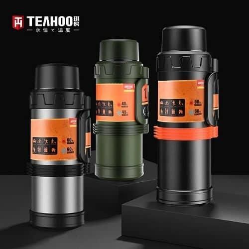 4 L Large Thermos Bottle Stainless Steel Double Walls Vacuum Insulated Tea Flask Great for Outdoors,Sports,Camping,Travel -Multicolor.